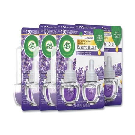 Reckitt Benckiser Air Wick, Scented Oil Refill, Lavender & Chamomile, 0.67oz, Purple, 2PK 78473CT